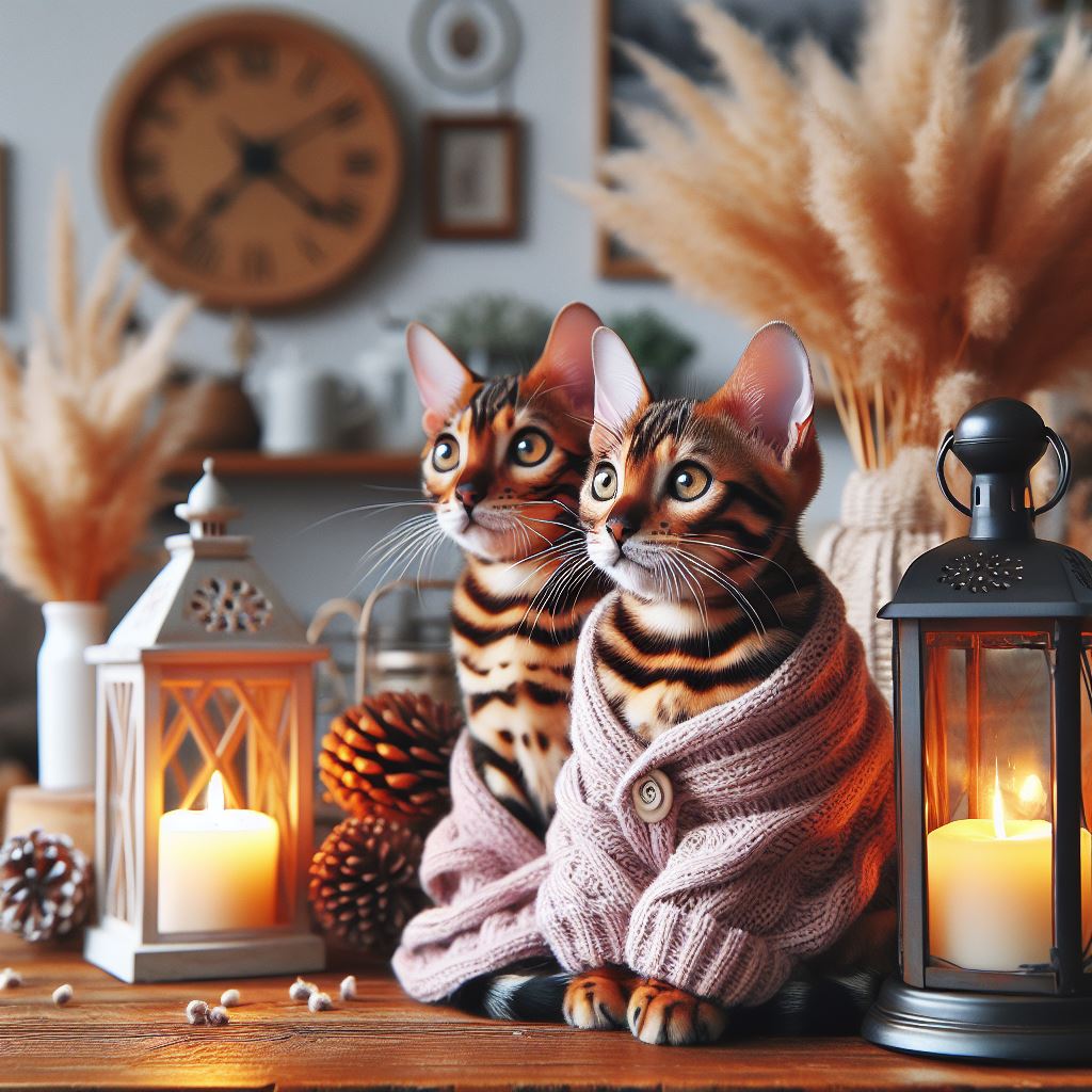 Two Beautiful indoor Bengal cats